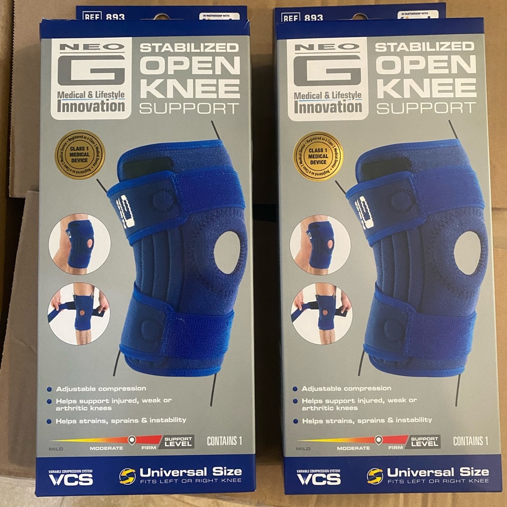 Blue Stabilized Open Knee Support